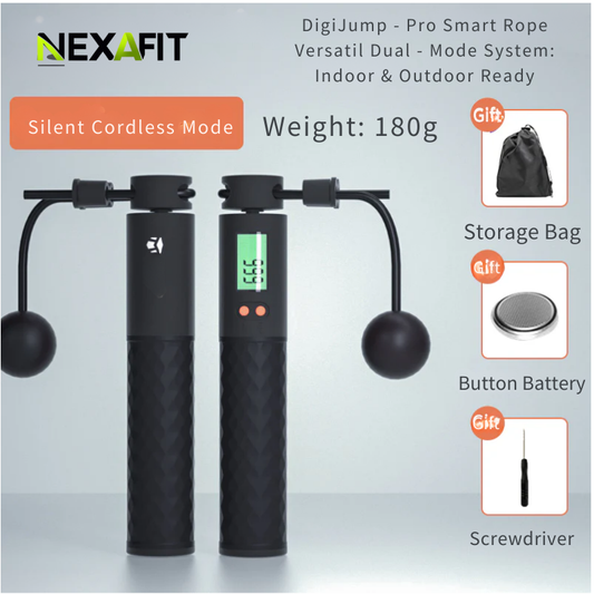 Wireless Digital Jump Rope with Non-Slip Grip for Weighted Exercise 